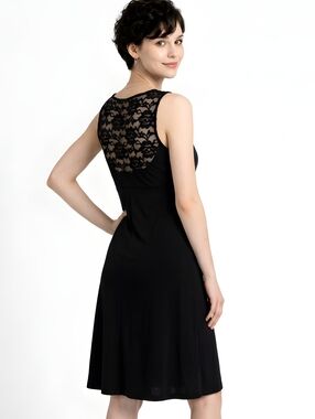 Isaac Mizrahi For Target Black Surplice V-neck Lace Sleeveless Dress Size M